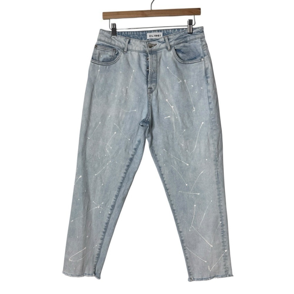 DL1961 Goldie High Rise Tapered Boyfriend Jeans in Whiplash Splatter Womens 29